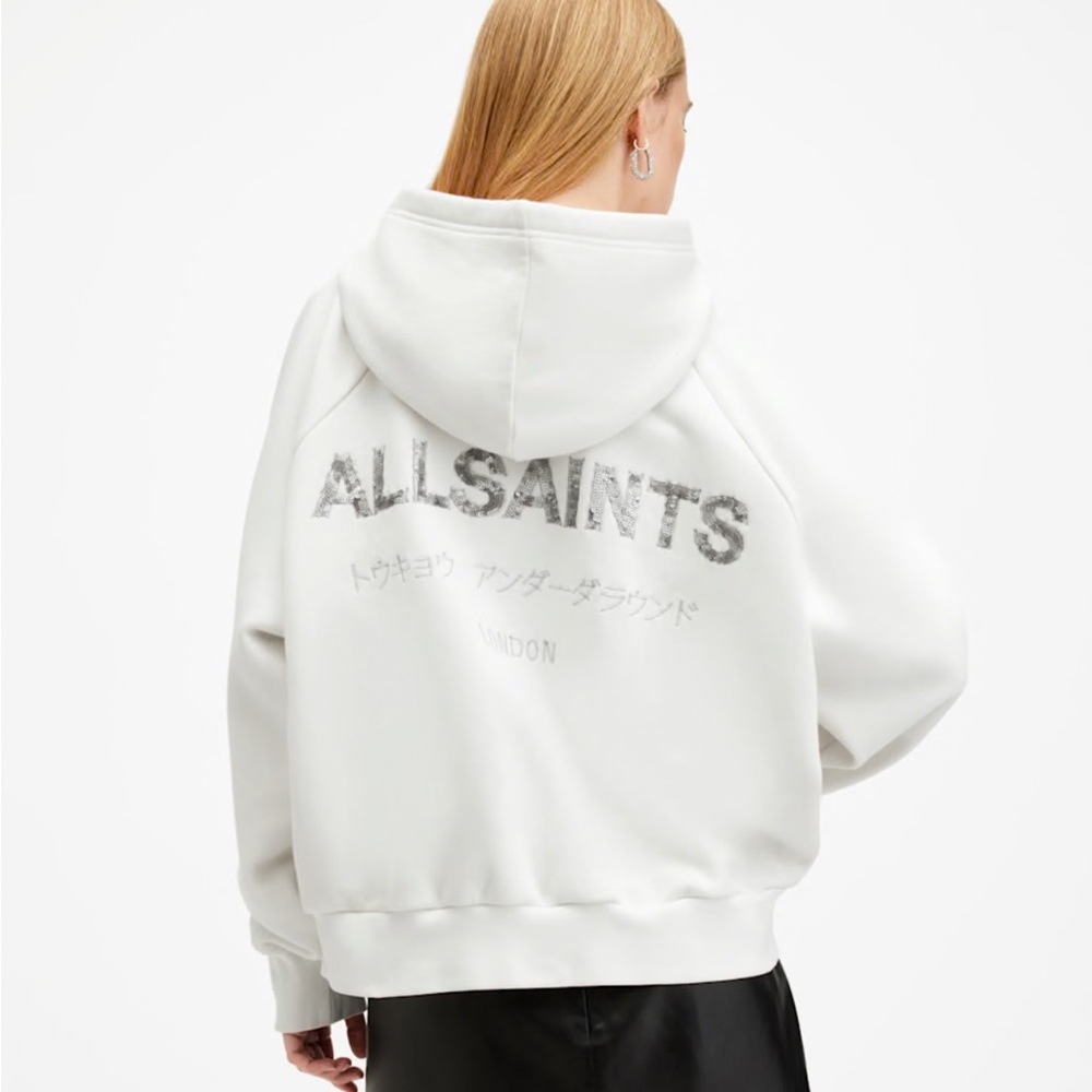 AllSaints White Talon Underground Hoodie - Picture 4 of 14